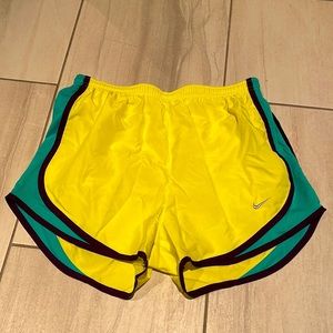 Nike Dri-Fit bright yellow athletic shorts